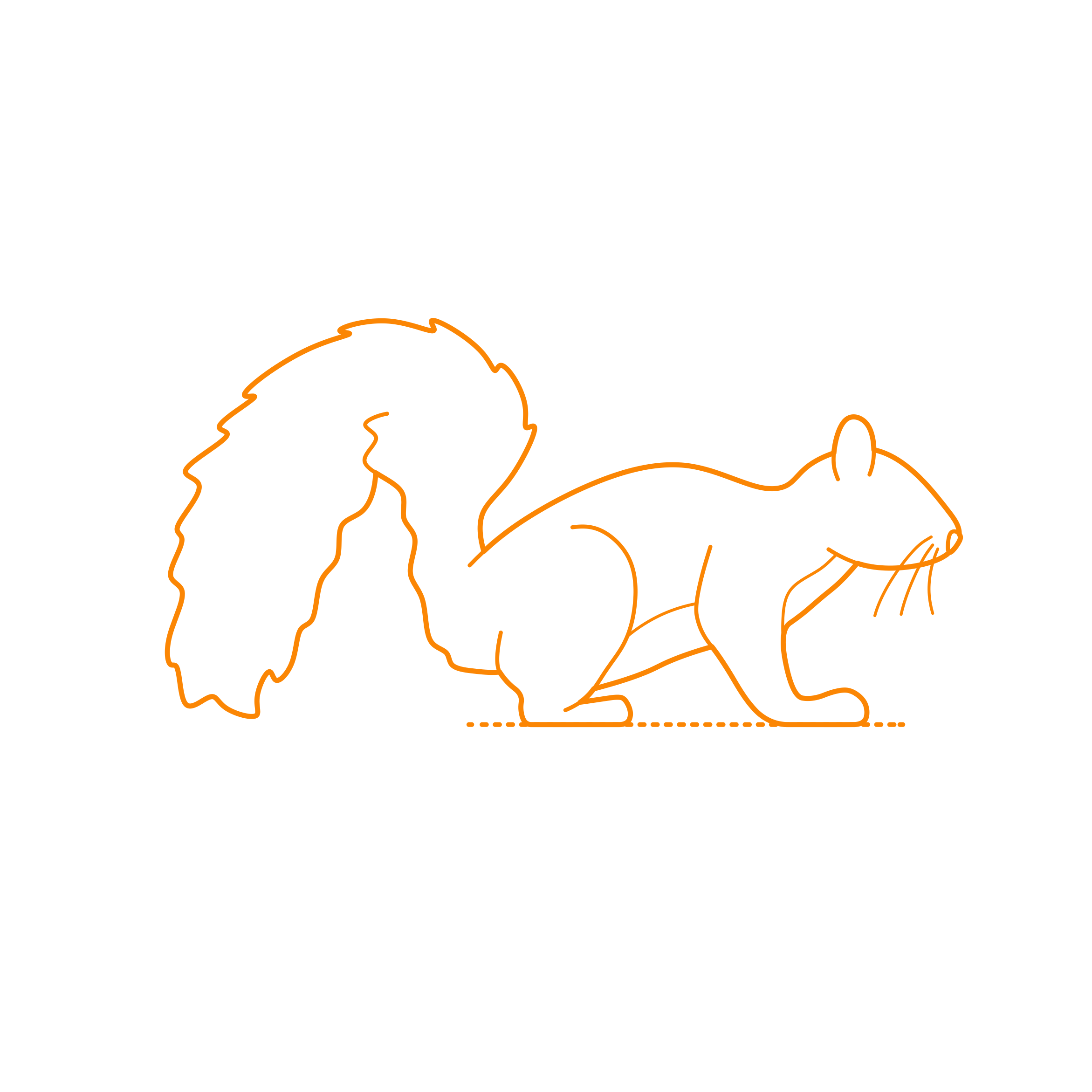 Animals Rodents Eastern Gray Squirrel Outline Svg File Free Vectors